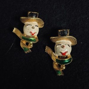 Vintage Snowmen Brooches